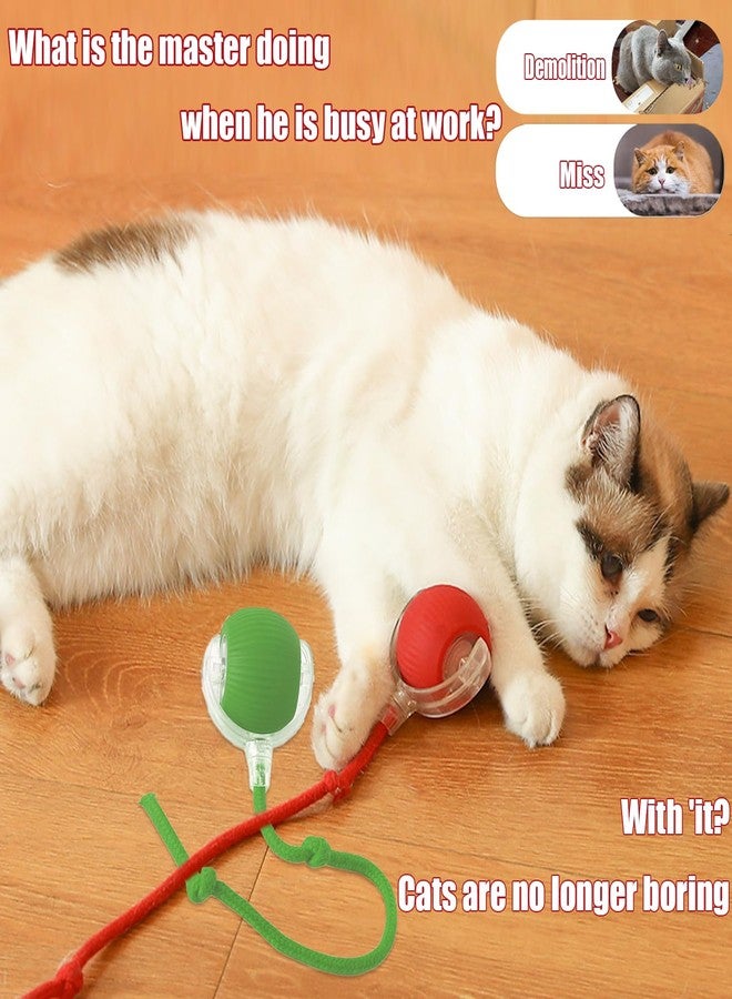 Treayes 2025 New Interactive Dog Cat Toys Balls,Interactive Rolling Ball Cat Toy, 360° Smart Automatic Rolling Pet Ball, Fast Moving Toy for Dog and Cat(Red) - Image 5